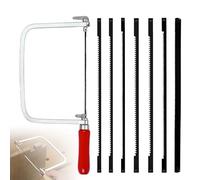 mizikuu Set de Scie à Découper avec 7 Lames 14 18 24 Dents, Scie à Chantourner Rotatable à 360 Degrés Poignée en Bois Arc à Métaux Manuelle à Bijoux à Cadre en Acier Coupes Précises