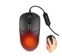 mizikuu Souris Chauffante, Souris de Jeu USB Chauff 1600 DPI Souris Filaire Réglage de la Température à 3 Vitesses compatibilitér Windows, PC OS X, Ordinateur Portable, Bureau, Noir