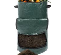 mizikuu Stand Up Composteur, 120L Sac Jardinage Sac de Compost Jardin Pliable Poubelle de Jardin Grande Sacs Bac à Compost Organique Ecologique avec Adapté à la Cuisine