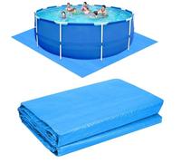 mizikuu Tapis de Sol pour Piscine, 274 x 274cm Tapis de Piscine Pataugeoire Rectangulaire Bleu Pliable Imperméable Protecteur Multi Usages Carré Extérieure Hors Facile à Nettoyer