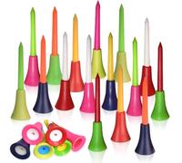 mizikuu Tees Golf Plastique, 50 pièces 83mm 3 1/4 Pouce Tee Golf Durable Portables avec Tête en Caoutchouc pour La Pratique Et l'Entraînement des Golfeurs, Multicolore