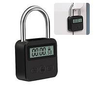 mizikuu Verrouillage de Temps, Smart Time Lock avec écran LCD Verrou de Synchronisation Cadenas de Sécurité Rechargeable USB Cadenas Minuteur pour Prévenir Les Mauvaises Habitudes, Noir