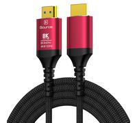 Miziq16-Câble À Fibre Optique Hdmi 2.1 8k,Longueur 15 M/50 Pieds,Fil Tressé 48gbps,8 K60 Hz 4 K120 Hz,Compatible Avec Ps5,Xbox,Roku,Sony,Lg - Type H134r-Aoc-Red-10m-32.8ft