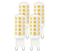 Mizlay Lot de 4 Ampoules LED G9 3W/580 lm blanc chaud 3000K, équivalent aux ampoules halogènes de 28W, 33W 40W, non dimmables culot GU9 LED à économie d'énergie 220-240V