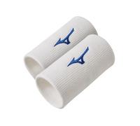 Mizuno 1 Paire de Bracelets Longs Unisexes, Blanc/Bleu, NS