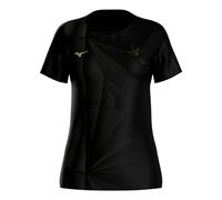 Mizuno Active DryAeroFlow Graphic Maillot de course Femmes - noir, or, Taille XL