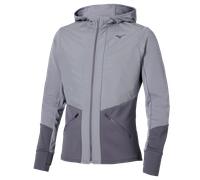 Mizuno - Active Warmalite Hybrid Full Zip Hooded Long Sleeve Top - Sous-vêtement thermique homme Quicksilver - XL