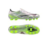 Mizuno Alpha II Bottes de rugby pour homme, Blanc Argent Iri Noir, 47 EU