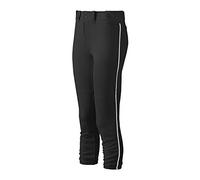 Mizuno Belted Piped Pant Pantalon passepoilé ceinturé pour Femme M Noir-Blanc