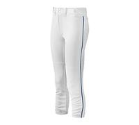 Mizuno Belted Piped Pant Pantalon passepoilé ceinturé pour Femme-Taille XL-Blanc-Bleu Marine