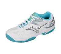 Mizuno Break Shot 2 CC-8, 5/42.5, Chaussures de Tennis Femme, Blanc Argent Bleu Curaçao, 42.5 EU