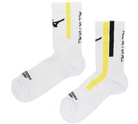 Mizuno Chaussettes de course 35-37 Blanc/Jaune