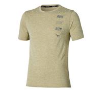 Mizuno Maillot de course Core Run Hommes – beige, Taille S