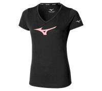 Mizuno - Core Runbird Tee - T-shirt femme Black / Mauve - XS