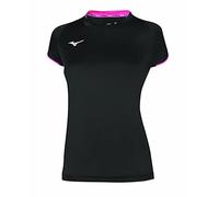 Mizuno Core Short Sleeve Tee W T-Shirt pour Femme M Noir/Rose Fluo