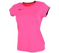 Mizuno Core T-Shirt à Manches Courtes pour Femme Rose Fluo/Bleu Marine Taille M