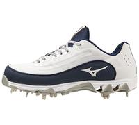 Mizuno Crampons de Softball en m tal 9 Pointes Swift 8 pour Femme, Blanc/Bleu Marine, 39 EU