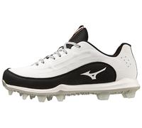 Mizuno Crampons de softball Finch Elite 6 Low TPU pour femme, blanc/noir, 37 EU