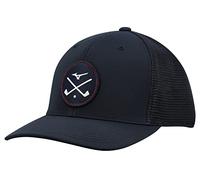 Mizuno Crossed Clubs Chapeau en Maille Golf, Bleu Marine, Taille Unique Mixte