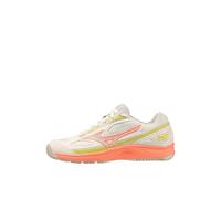 Mizuno Femme Break Shot 4 AC (W) Chaussures de Padel, Snow White Neon Flame Ghost Grey, 38.5 EU
