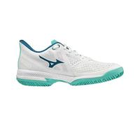 Mizuno Femme Wave Exceed Tour 5 CC (W) Chaussures de Tennis, Blanc/Turquoise (Moroccan Blue), 37 EU