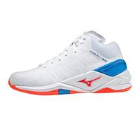 Mizuno Homme Wave Stealth Neo Mid Chaussure de Marche, White/Ignition Red/French Blue, 51 EU