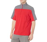 Mizuno Men's Short Sleeve Jacket Veste de Batting Comp à Manches Courtes pour Homme, Rouge/Gris, M