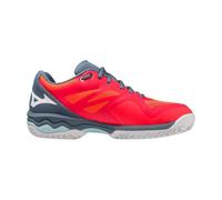 Mizuno Mixte Wave Exceed Light CC Chaussure de Tennis, Fiery Coral 2 Blanc Chine Bleu, 39 EU
