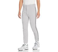 Mizuno Piped Pant Pantalon passepoilé Premier, Gris/Noir, L Homme