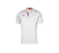 Mizuno Polo Hex Rect pour Homme, Blanc/Rouge, XL