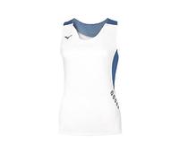 Mizuno Premium JPN Singlet W T-Shirt sans Manches pour Femme XS Blanc/Bleu Roi