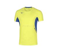 Mizuno Premium Tee T-Shirt pour Homme L Jaune Fluo et Bleu Roi