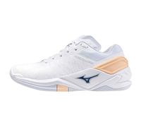 Mizuno Shoe Wave Stealth Neo Wos, Chaussures Unisexes pour Adulte, Blanc/Bleu Marine (Peony Peach), 36 EU
