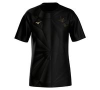 Mizuno Active DryAeroFlow Graphic Maillot de course Hommes - noir, or, Taille S