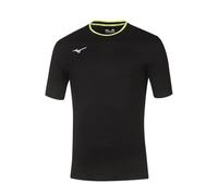 MIZUNO Tee T-Shirt, Noir/Jaune Fluo, XXL Hommes