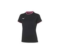 Mizuno Tee W T-Shirt pour Femme XS Noir/Rose Fluo