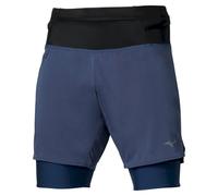 Mizuno - Trail Multipocket Trail 2In1 Short - Short trail homme Estate Blue - M
