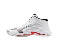 Mizuno Wave Lightning Elite Mid, Chaussures de volley-ball, empeigne Reno Woven, ENERZY NXT, semelle XG, 295g, Blanc, 42.5 EU