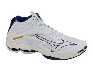 Mizuno Wave Lightning Z7MID Chaussures de Volleyball Unisexes pour Adultes, White/BlueRibbon/MP Gold, 42,5 EU, White Blueribbon MP Gold, 42.5 EU