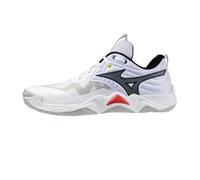 Mizuno Wave Momentum Elite, Chaussures de volley-ball, Amortissement ENERZY, Stabilité avancée, Technologie Wave, Blanc, 47 EU