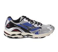 Mizuno Wave Rider 10, Chaussures de course en maille et cuir synthétique, argent bleu noir, Argent bleu noir, 44.5 EU