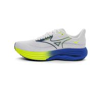 Mizuno Chaussures de running Wave Rider 29 Homme sans stabilisateurs Blanc/Bleu/Jaune Taille 46,5