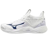 Mizuno Women's 2 Wave Momentum Chaussures de Volleyball pour Femme Pointure 45, Blanc/Bleu Marine, 44 EU