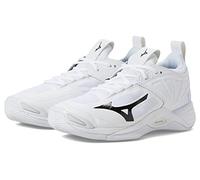 Mizuno Women's 2 Wave Momentum Chaussures de Volleyball pour Femme Pointure 45, Blanc/Noir, 43 EU