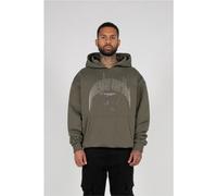 MJ Gonzales Sweat-shirt olive / blanc, Taille XS
