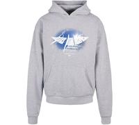 MJ Gonzales Sweat-shirt 'Higher Than Heaven' bleu / gris / gris chiné / blanc, Taille XXL