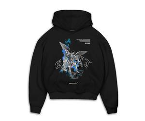 MJ Gonzales Sweat-shirt 'SAINT V.1' bleu / gris / noir / blanc, Taille XXL