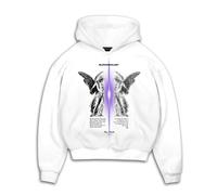 MJ Gonzales Sweat-shirt 'TRUTH V.1' gris / violet / noir / blanc, Taille XXL