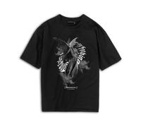 MJ Gonzales T-Shirt 'Angle 3.0 Heavy' gris / noir / blanc, Taille L