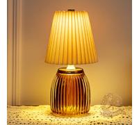 MJ Lampe de table Lampes sans fil avec minuterie Batterie Alimentée par piles Lampe scintillante Ombre pour la décoration de la maison Piles d'urgence Petites lampes pour salon chambre décoration de